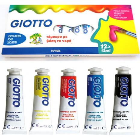Τέμπερες GIOTTO 12ml συσκευασία 12 τεμαχίων - Ανακάλυψε Τέμπερες & Χρώματα Κιμωλίας εξαιρετικής ποιότητας σε διάφορες συσκευασίες και πολλά χρώματα για να ζωγραφίσετε ότι έχετε φανταστεί από το Oikonomou-shop.gr.